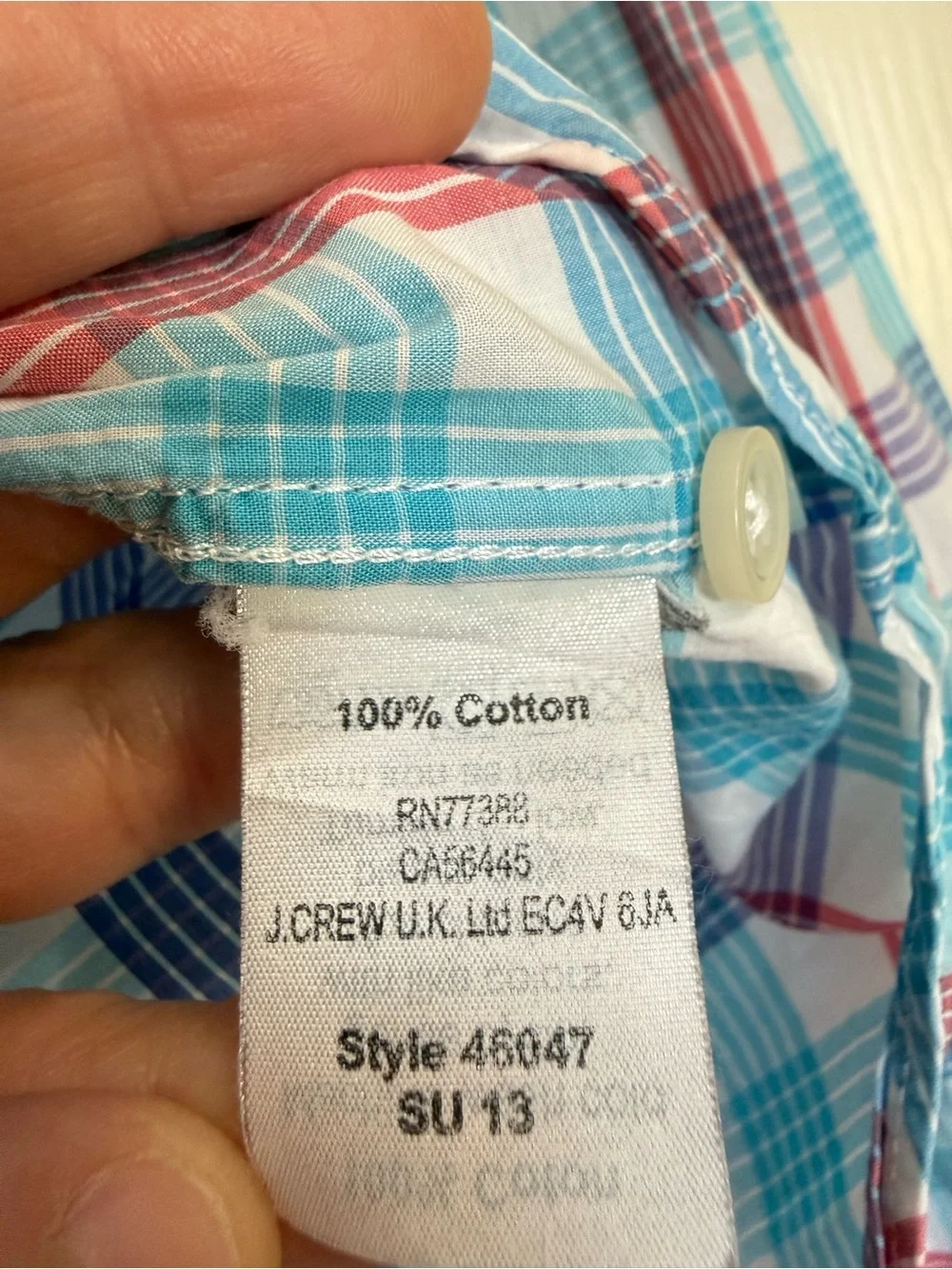 J.Crew Men’s Medium Slim Fit Lightweight Plaid Button Down Shirt 100% Cotton